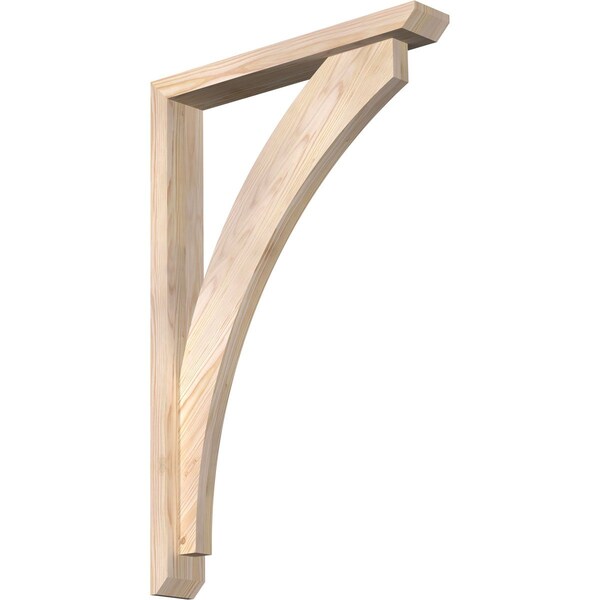 Ekena Millwork Thorton Slat Smooth Bracket w/ Offset Brace, Douglas Fir, 3 1/2"W x 22"D x 34"H BKT0402X22X34THR06SDF - main